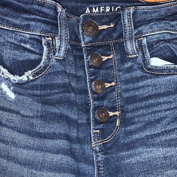 American Eagle Next Level Stretch Distressed Hi-Rise Jeggings 2 Regular - Picture 3 of 11